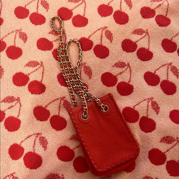 Tory Burch Red leather bag gold chain shoulder crossbody - Picture 4 of 4